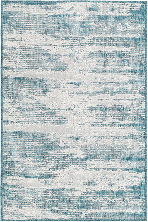 Teal 3' 1 x 5' 3 Outdoor Modern Rectangle Area Rug Weather Resistant for Patio, Deck, Terrace, Balcony, Porch 100% Polypropylene Modern Outside Carpet for Sale at Rug Engine