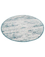 Teal 3' 1 x 3' 1 Outdoor Modern Round Area Rug Weather Resistant for Patio, Deck, Terrace, Balcony, Porch 100% Polypropylene Modern Outside Carpet for Sale at Rug Engine