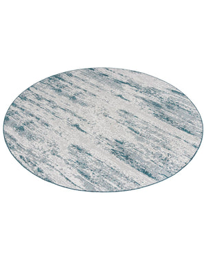Teal 10' x 10' Outdoor Modern Round Area Rug Weather Resistant for Patio, Deck, Terrace, Balcony, Porch 100% Polypropylene Modern Outside Carpet for Sale at Rug Engine
