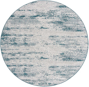 Teal 10' x 10' Outdoor Modern Round Area Rug Weather Resistant for Patio, Deck, Terrace, Balcony, Porch 100% Polypropylene Modern Outside Carpet for Sale at Rug Engine