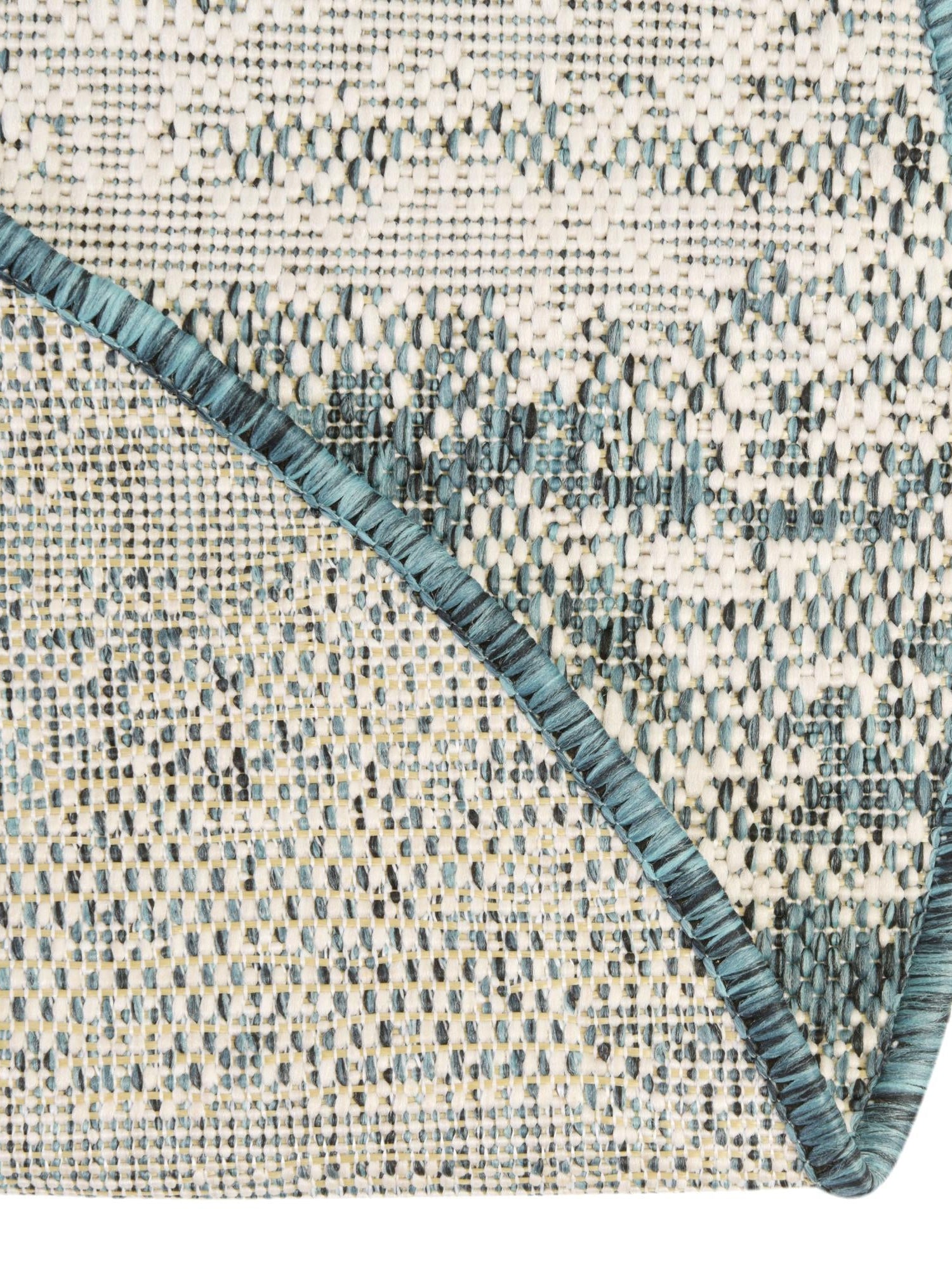 Teal 4' 1 x 4' 1 Outdoor Modern Round Area Rug Weather Resistant for Patio, Deck, Terrace, Balcony, Porch 100% Polypropylene Modern Outside Carpet for Sale at Rug Engine