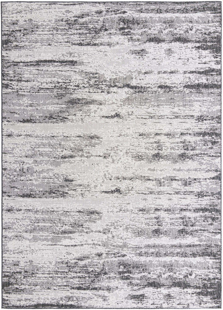 Charcoal 10' x 14' 1 Outdoor Modern Rectangle Area Rug Weather Resistant for Patio, Deck, Terrace, Balcony, Porch 100% Polypropylene Modern Outside Carpet for Sale at Rug Engine