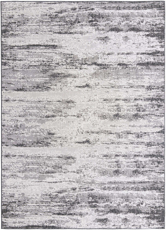 Charcoal 10' x 14' 1 Outdoor Modern Rectangle Area Rug Weather Resistant for Patio, Deck, Terrace, Balcony, Porch 100% Polypropylene Modern Outside Carpet for Sale at Rug Engine