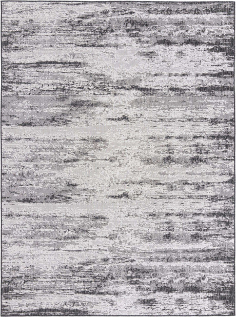 Charcoal 9' x 12' Outdoor Modern Rectangle Area Rug Weather Resistant for Patio, Deck, Terrace, Balcony, Porch 100% Polypropylene Modern Outside Carpet for Sale at Rug Engine