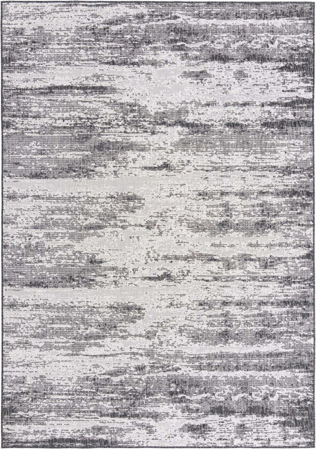 Charcoal 7' 10 x 11' Outdoor Modern Rectangle Area Rug Weather Resistant for Patio, Deck, Terrace, Balcony, Porch 100% Polypropylene Modern Outside Carpet for Sale at Rug Engine