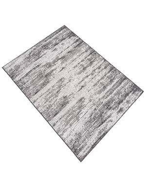 Charcoal 5' 3 x 8' Outdoor Modern Rectangle Area Rug Weather Resistant for Patio, Deck, Terrace, Balcony, Porch 100% Polypropylene Modern Outside Carpet for Sale at Rug Engine