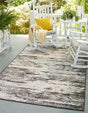 Charcoal 9' x 12' Outdoor Modern Rectangle Area Rug Weather Resistant for Patio, Deck, Terrace, Balcony, Porch 100% Polypropylene Modern Outside Carpet for Sale at Rug Engine