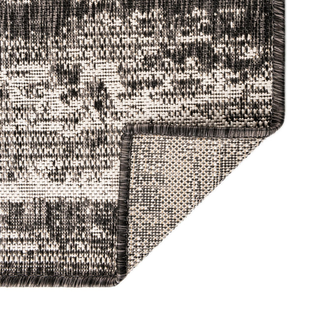 Charcoal 4' 1 x 6' 1 Outdoor Modern Rectangle Area Rug Weather Resistant for Patio, Deck, Terrace, Balcony, Porch 100% Polypropylene Modern Outside Carpet for Sale at Rug Engine