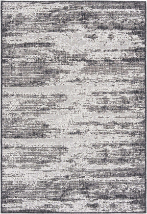 Charcoal 4' 1 x 6' 1 Outdoor Modern Rectangle Area Rug Weather Resistant for Patio, Deck, Terrace, Balcony, Porch 100% Polypropylene Modern Outside Carpet for Sale at Rug Engine