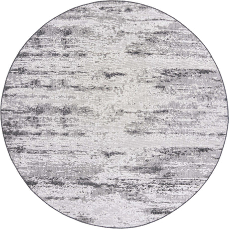 Charcoal 10' x 10' Outdoor Modern Round Rug