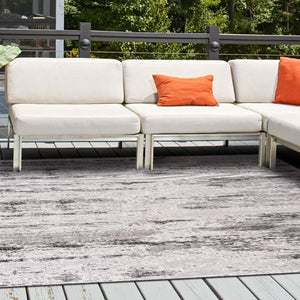 Charcoal 10' x 10' Outdoor Modern Square Area Rug Weather Resistant for Patio, Deck, Terrace, Balcony, Porch 100% Polypropylene Modern Outside Carpet for Sale at Rug Engine