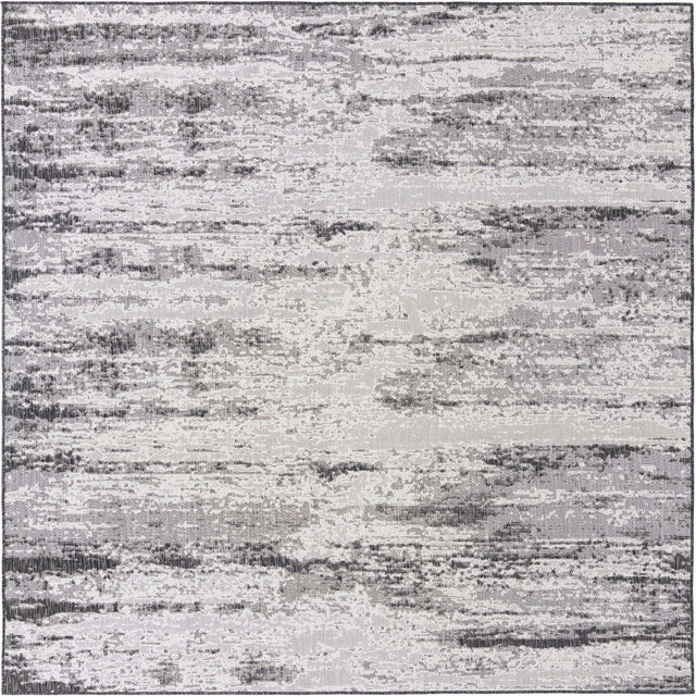 Charcoal 10' x 10' Outdoor Modern Square Area Rug Weather Resistant for Patio, Deck, Terrace, Balcony, Porch 100% Polypropylene Modern Outside Carpet for Sale at Rug Engine