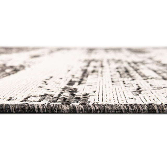 Charcoal 3' 1 x 3' 1 Outdoor Modern Round Area Rug Weather Resistant for Patio, Deck, Terrace, Balcony, Porch 100% Polypropylene Modern Outside Carpet for Sale at Rug Engine