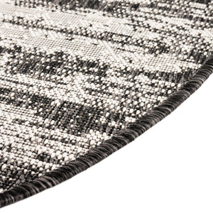Charcoal 4' 1 x 4' 1 Outdoor Modern Round Area Rug Weather Resistant for Patio, Deck, Terrace, Balcony, Porch 100% Polypropylene Modern Outside Carpet for Sale at Rug Engine