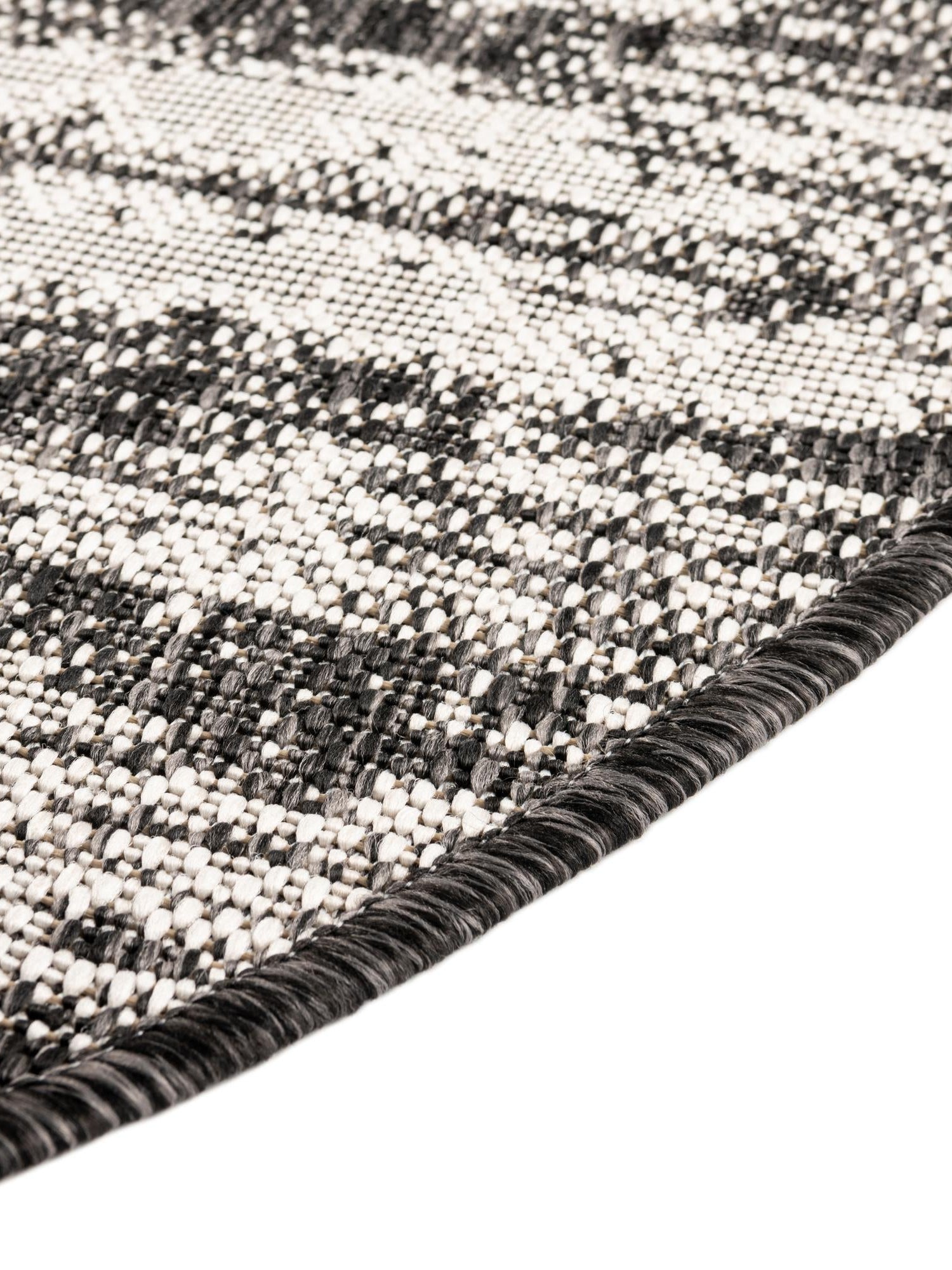 Charcoal 10' x 10' Outdoor Modern Round Area Rug Weather Resistant for Patio, Deck, Terrace, Balcony, Porch 100% Polypropylene Modern Outside Carpet for Sale at Rug Engine