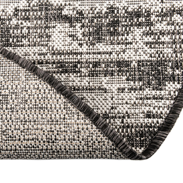 Charcoal 4' 1 x 4' 1 Outdoor Modern Round Area Rug Weather Resistant for Patio, Deck, Terrace, Balcony, Porch 100% Polypropylene Modern Outside Carpet for Sale at Rug Engine