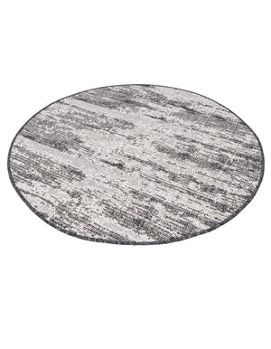 Charcoal 4' 1 x 4' 1 Outdoor Modern Round Area Rug Weather Resistant for Patio, Deck, Terrace, Balcony, Porch 100% Polypropylene Modern Outside Carpet for Sale at Rug Engine