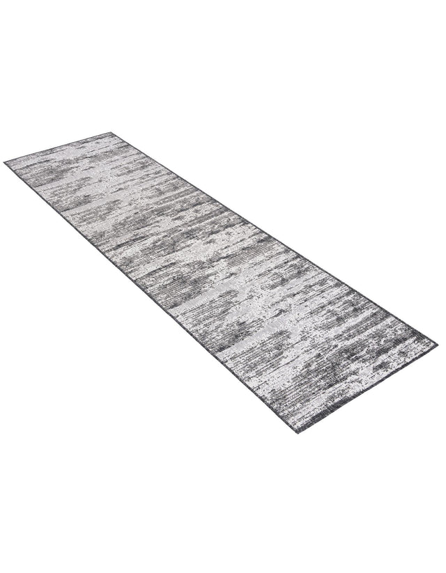 Charcoal 2' 7 x 10' Outdoor Modern Runner Area Rug Weather Resistant for Patio, Deck, Terrace, Balcony, Porch 100% Polypropylene Modern Outside Carpet for Sale at Rug Engine