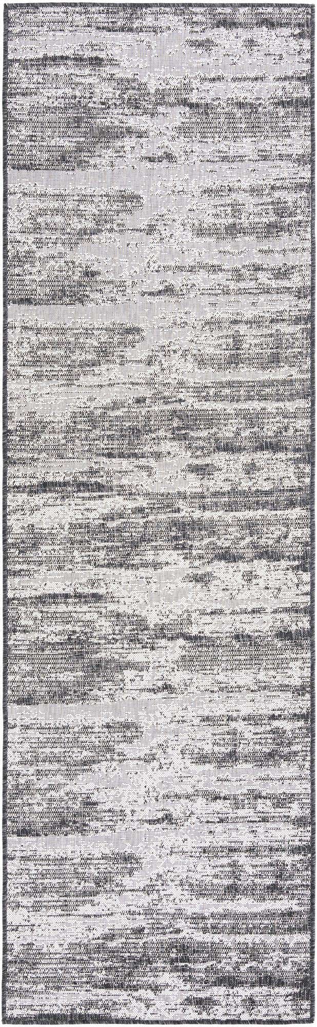 Charcoal 2' 7 x 10' Outdoor Modern Runner Area Rug Weather Resistant for Patio, Deck, Terrace, Balcony, Porch 100% Polypropylene Modern Outside Carpet for Sale at Rug Engine