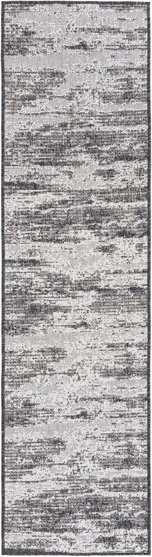 Charcoal 2' x 8' Outdoor Modern Runner Area Rug Weather Resistant for Patio, Deck, Terrace, Balcony, Porch 100% Polypropylene Modern Outside Carpet for Sale at Rug Engine