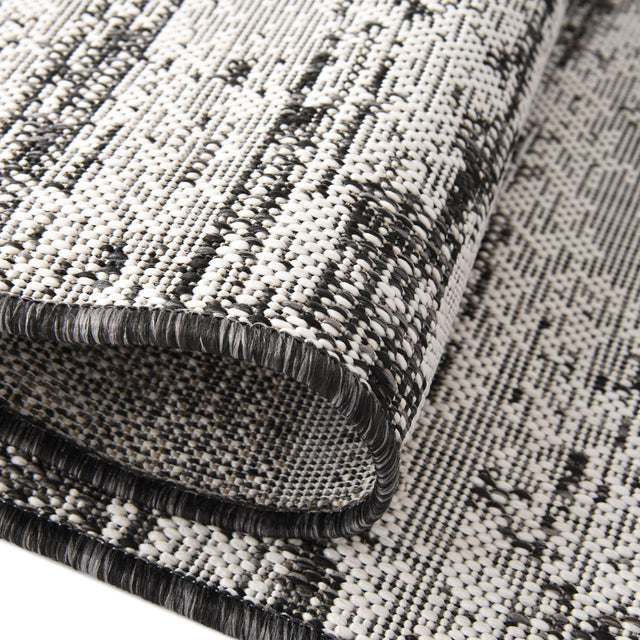 Charcoal 2' 7 x 10' Outdoor Modern Runner Area Rug Weather Resistant for Patio, Deck, Terrace, Balcony, Porch 100% Polypropylene Modern Outside Carpet for Sale at Rug Engine