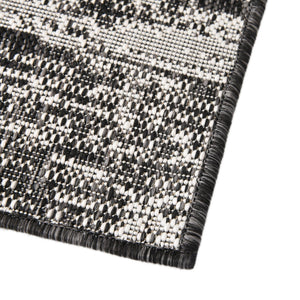 Charcoal 2' x 8' Outdoor Modern Runner Area Rug Weather Resistant for Patio, Deck, Terrace, Balcony, Porch 100% Polypropylene Modern Outside Carpet for Sale at Rug Engine