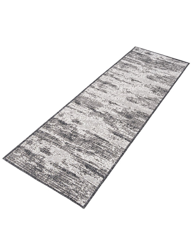 Charcoal 2' x 6' 1 Outdoor Modern Runner Area Rug Weather Resistant for Patio, Deck, Terrace, Balcony, Porch 100% Polypropylene Modern Outside Carpet for Sale at Rug Engine