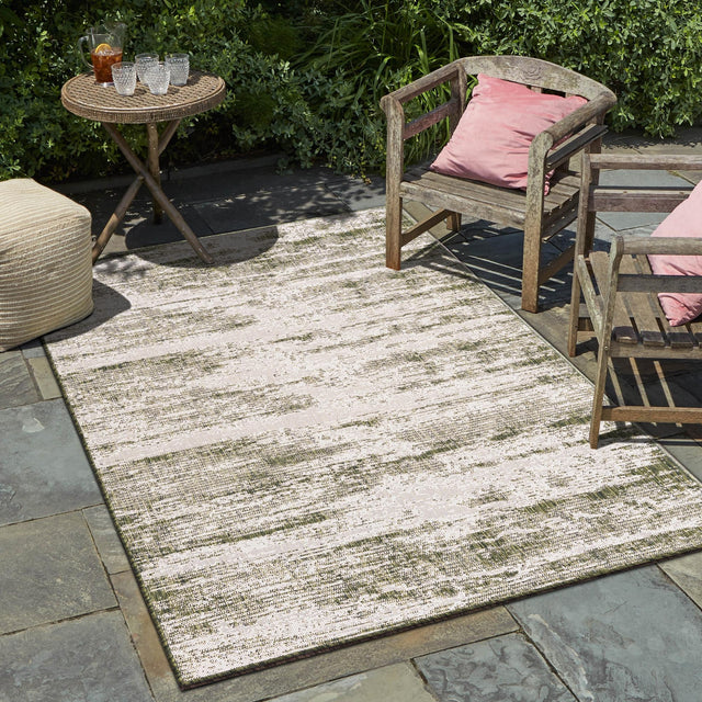Green 9' x 12' Outdoor Modern Rectangle Area Rug Weather Resistant for Patio, Deck, Terrace, Balcony, Porch 100% Polypropylene Modern Outside Carpet for Sale at Rug Engine