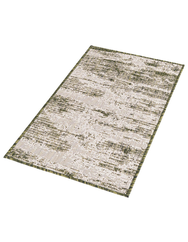 Green 2' x 3' 1 Outdoor Modern Rectangle Area Rug Weather Resistant for Patio, Deck, Terrace, Balcony, Porch 100% Polypropylene Modern Outside Carpet for Sale at Rug Engine