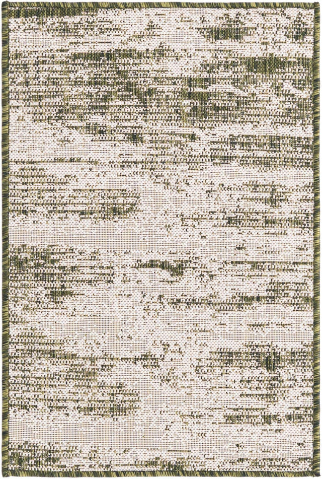 Green 2' x 3' 1 Outdoor Modern Rectangle Area Rug Weather Resistant for Patio, Deck, Terrace, Balcony, Porch 100% Polypropylene Modern Outside Carpet for Sale at Rug Engine