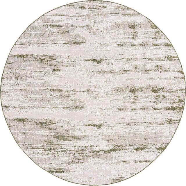 Green 10' x 10' Outdoor Modern Round Area Rug Weather Resistant for Patio, Deck, Terrace, Balcony, Porch 100% Polypropylene Modern Outside Carpet for Sale at Rug Engine