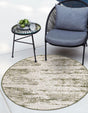 Green 4' 1 x 4' 1 Outdoor Modern Round Area Rug Weather Resistant for Patio, Deck, Terrace, Balcony, Porch 100% Polypropylene Modern Outside Carpet for Sale at Rug Engine