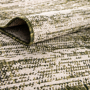 Green 3' 1 x 3' 1 Outdoor Modern Round Area Rug Weather Resistant for Patio, Deck, Terrace, Balcony, Porch 100% Polypropylene Modern Outside Carpet for Sale at Rug Engine