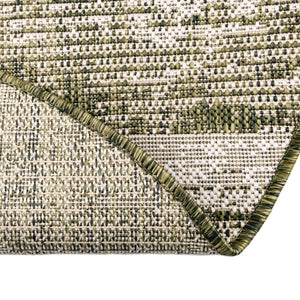 Green 3' 1 x 3' 1 Outdoor Modern Round Area Rug Weather Resistant for Patio, Deck, Terrace, Balcony, Porch 100% Polypropylene Modern Outside Carpet for Sale at Rug Engine