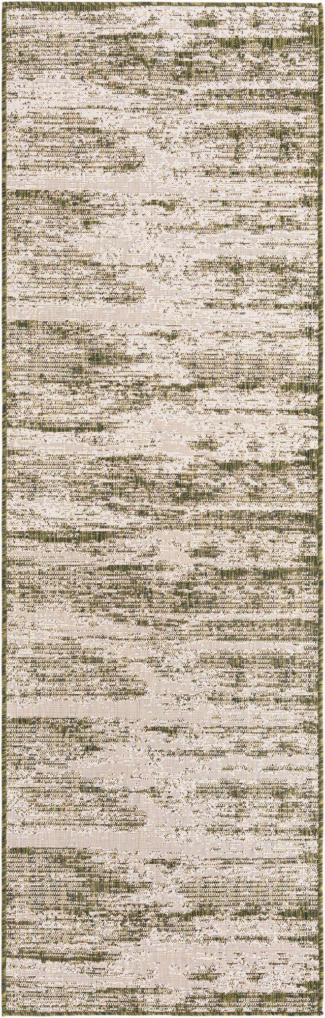 Green 2' 7 x 10' Outdoor Modern Runner Area Rug Weather Resistant for Patio, Deck, Terrace, Balcony, Porch 100% Polypropylene Modern Outside Carpet for Sale at Rug Engine