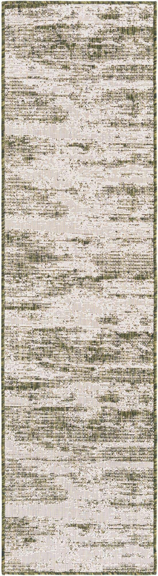 Green 2' x 8' Outdoor Modern Runner Area Rug Weather Resistant for Patio, Deck, Terrace, Balcony, Porch 100% Polypropylene Modern Outside Carpet for Sale at Rug Engine