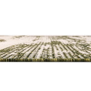 Green 2' x 6' 1 Outdoor Modern Runner Area Rug Weather Resistant for Patio, Deck, Terrace, Balcony, Porch 100% Polypropylene Modern Outside Carpet for Sale at Rug Engine