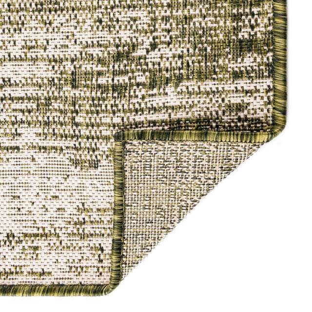 Green 2' x 6' 1 Outdoor Modern Runner Area Rug Weather Resistant for Patio, Deck, Terrace, Balcony, Porch 100% Polypropylene Modern Outside Carpet for Sale at Rug Engine