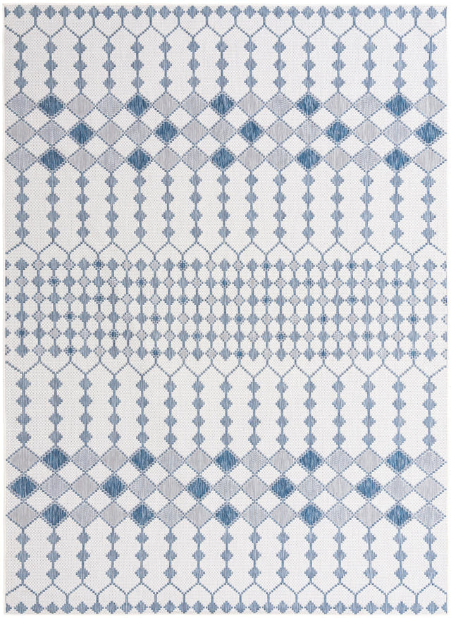Ivory 10' x 14' 1 Outdoor Trellis Rectangle Area Rug Weather Resistant for Patio, Deck, Terrace, Balcony, Porch Geometric Design Water Safe Outside Carpet for Sale at Rug Engine