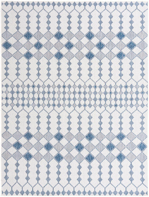 Ivory 9' x 12' Outdoor Trellis Rectangle Area Rug Weather Resistant for Patio, Deck, Terrace, Balcony, Porch Geometric Design Water Safe Outside Carpet for Sale at Rug Engine