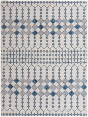 Ivory 9' x 12' Outdoor Trellis Rectangle Area Rug Weather Resistant for Patio, Deck, Terrace, Balcony, Porch Geometric Design Water Safe Outside Carpet for Sale at Rug Engine