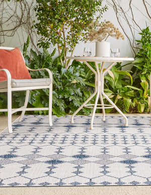 Ivory 10' x 14' 1 Outdoor Trellis Rectangle Area Rug Weather Resistant for Patio, Deck, Terrace, Balcony, Porch Geometric Design Water Safe Outside Carpet for Sale at Rug Engine