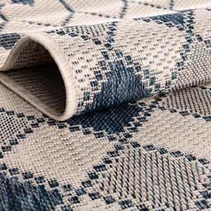 Ivory 9' x 12' Outdoor Trellis Rectangle Area Rug Weather Resistant for Patio, Deck, Terrace, Balcony, Porch Geometric Design Water Safe Outside Carpet for Sale at Rug Engine