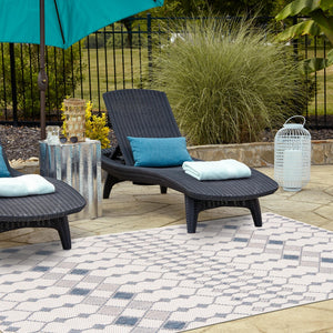 Ivory 3' 1 x 5' 3 Outdoor Trellis Rectangle Area Rug Weather Resistant for Patio, Deck, Terrace, Balcony, Porch Geometric Design Water Safe Outside Carpet for Sale at Rug Engine