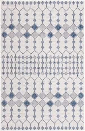Ivory 5' 3 x 8' Outdoor Trellis Rectangle Area Rug Weather Resistant for Patio, Deck, Terrace, Balcony, Porch Geometric Design Water Safe Outside Carpet for Sale at Rug Engine