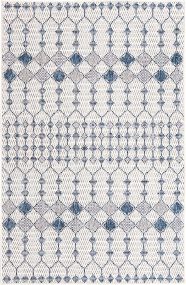 Ivory 5' 3 x 8' Outdoor Trellis Rectangle Area Rug Weather Resistant for Patio, Deck, Terrace, Balcony, Porch Geometric Design Water Safe Outside Carpet for Sale at Rug Engine