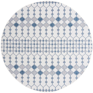 Ivory 10' x 10' Outdoor Trellis Round Area Rug Weather Resistant for Patio, Deck, Terrace, Balcony, Porch Geometric Design Water Safe Outside Carpet for Sale at Rug Engine