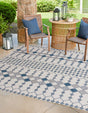 Ivory 10' x 10' Outdoor Trellis Square Area Rug Weather Resistant for Patio, Deck, Terrace, Balcony, Porch Geometric Design Water Safe Outside Carpet for Sale at Rug Engine