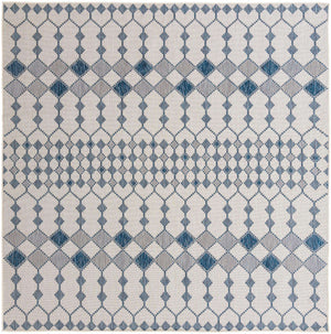 Ivory 10' x 10' Outdoor Trellis Square Area Rug Weather Resistant for Patio, Deck, Terrace, Balcony, Porch Geometric Design Water Safe Outside Carpet for Sale at Rug Engine