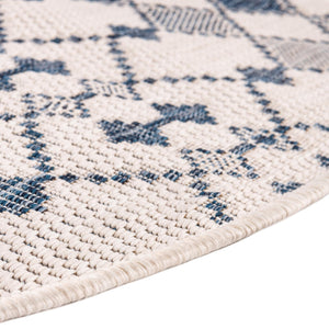 Ivory 10' x 10' Outdoor Trellis Round Area Rug Weather Resistant for Patio, Deck, Terrace, Balcony, Porch Geometric Design Water Safe Outside Carpet for Sale at Rug Engine